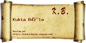 Kukta Béla névjegykártya